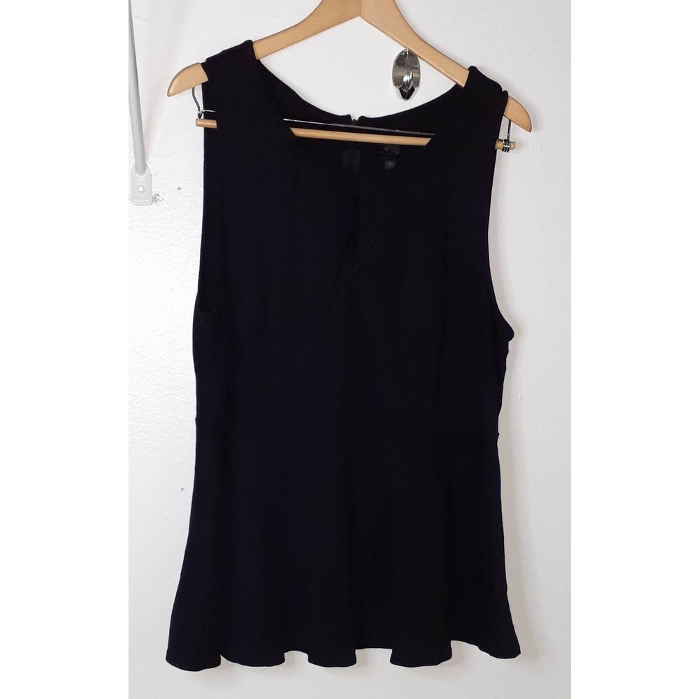 Worthington Black Peplum Blouse 2XL